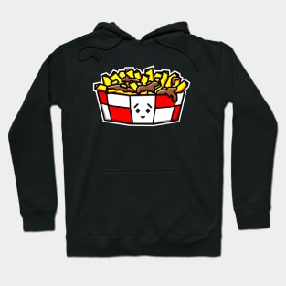 Cute Poutine in a Red and White Checkered Fast Food Box - Canadian Food of Quebec Gift - Poutine Hoodie